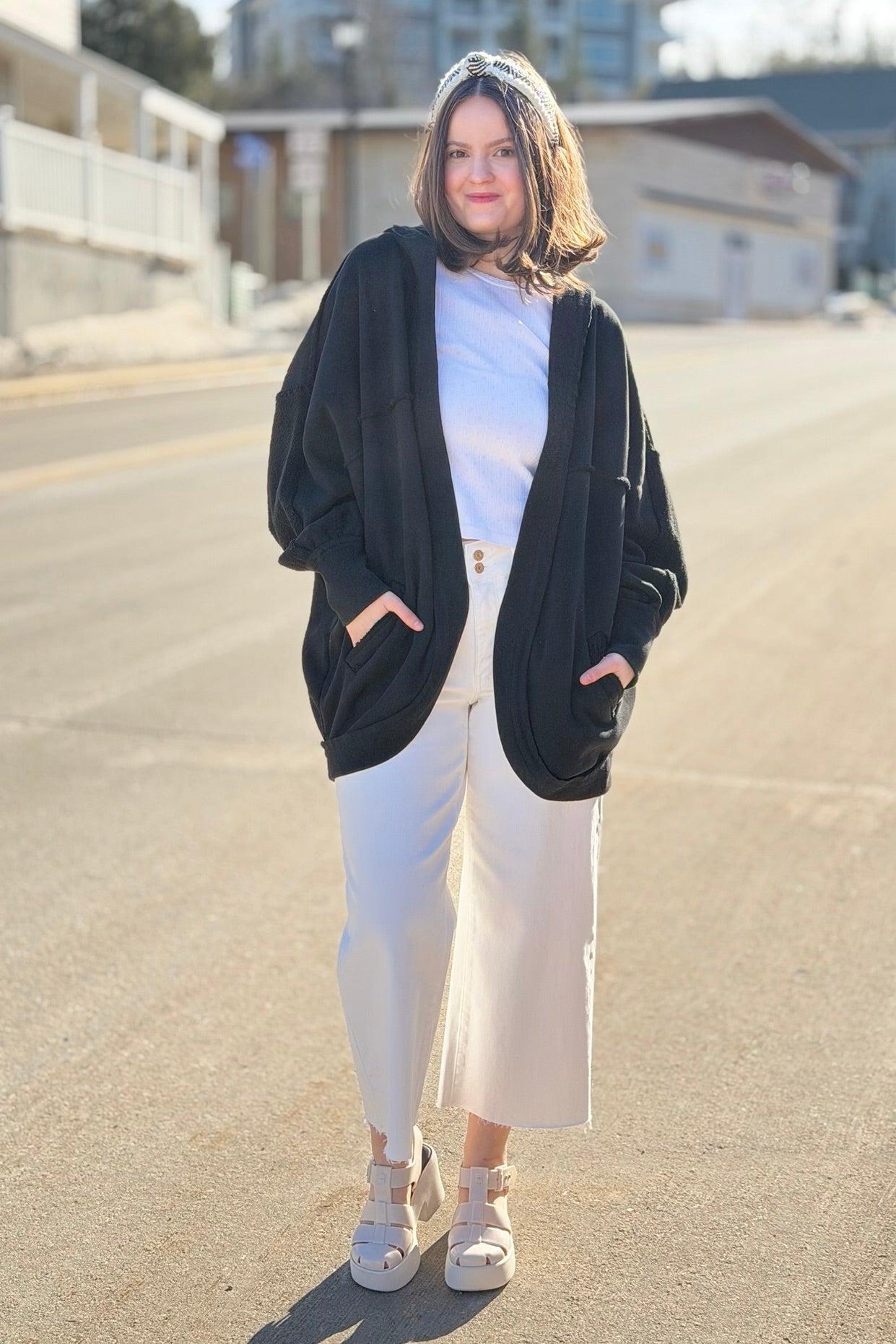 Janely Hooded Cardigan - Black