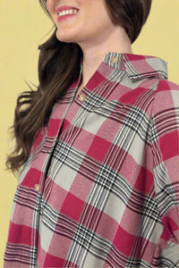 Jocia Plaid Flannel Shirt - Pink