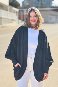Janely Hooded Cardigan - Black