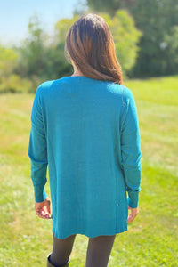 Dreamer V-Neck Sweater - Teal