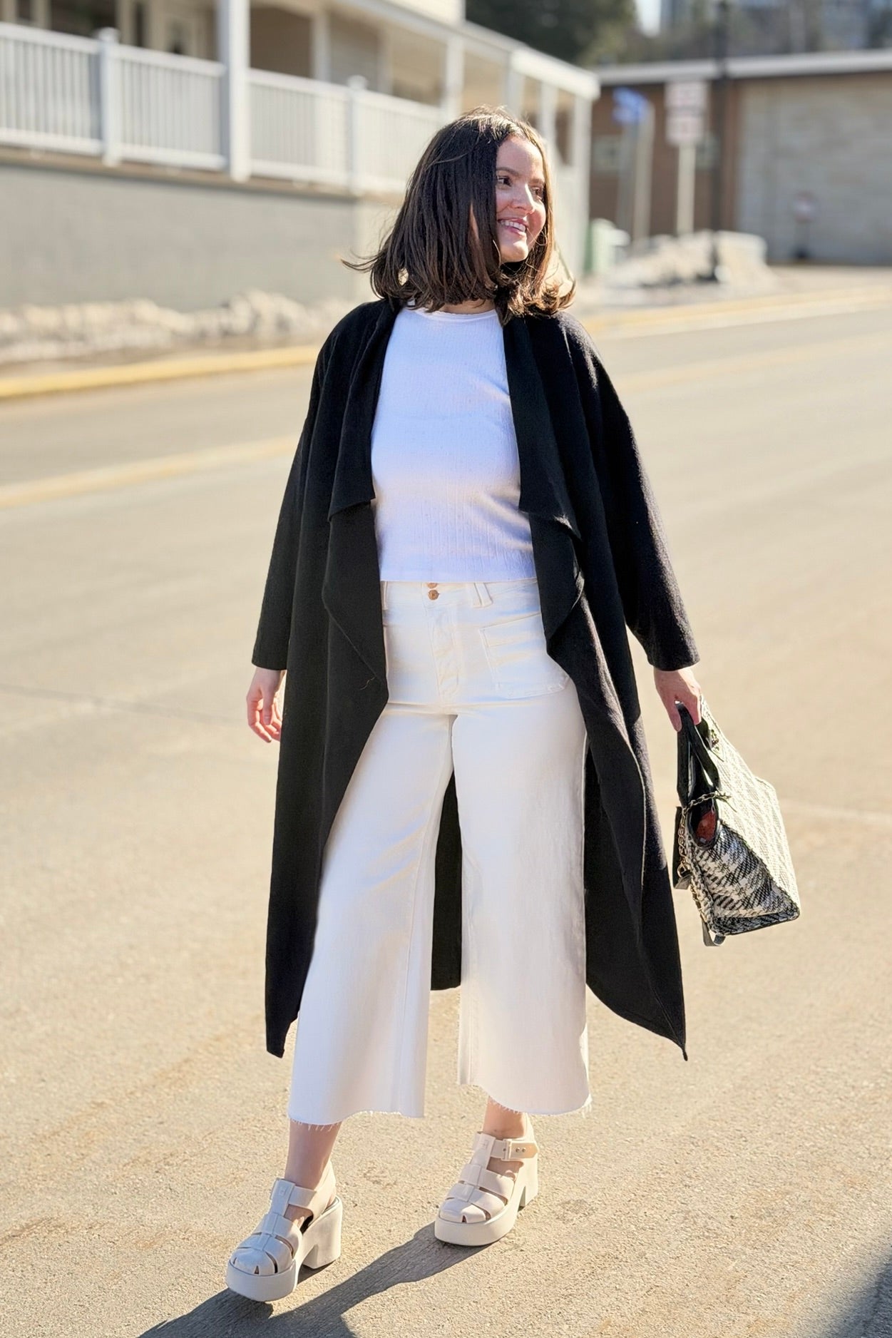 Tote Plaid Bag Black & White