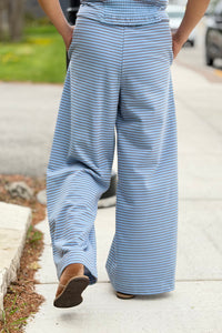Wide Leg Pants - Blue Brown
