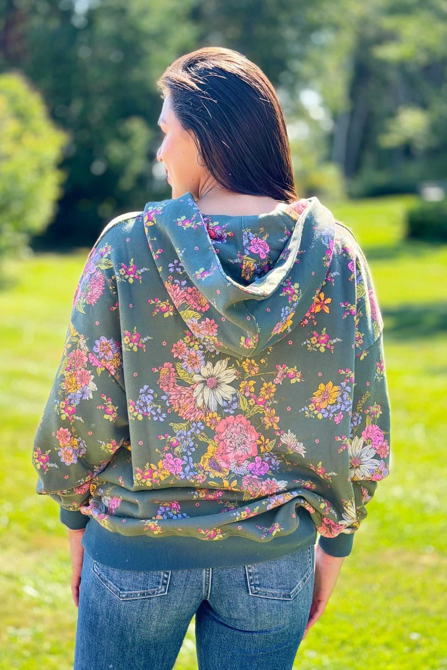 Oversized Printed Sweatshirt - English Garden