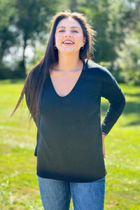 Dreamer V-Neck Sweater - Black