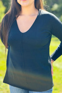Dreamer V-Neck Sweater - Black