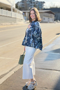 Floral Print Denim Jacket