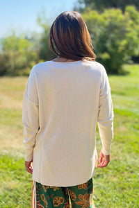 Dreamer V-Neck Sweater - Sand