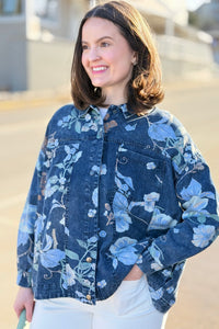 Floral Print Denim Jacket