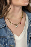 Charm Necklace With Pearl Heart