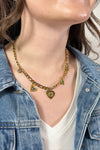 Charm Necklace With Eye Heart