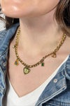 Charm Necklace With Eye Heart