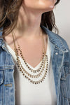 Gold & Brown Triple Layer Necklace