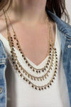 Gold & Brown Triple Layer Necklace