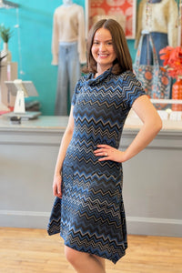 Stripe Print Winter Tunic Dress