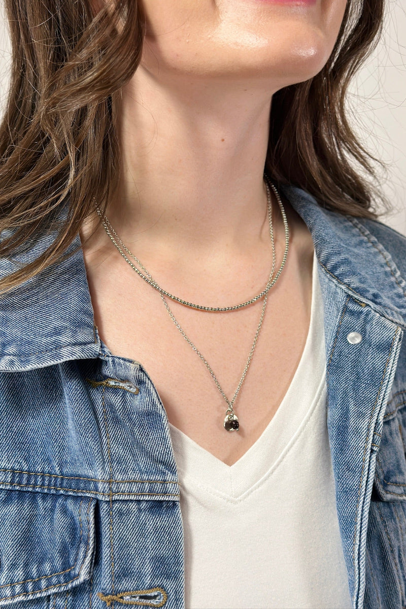 Talisman Layered Necklace Silver