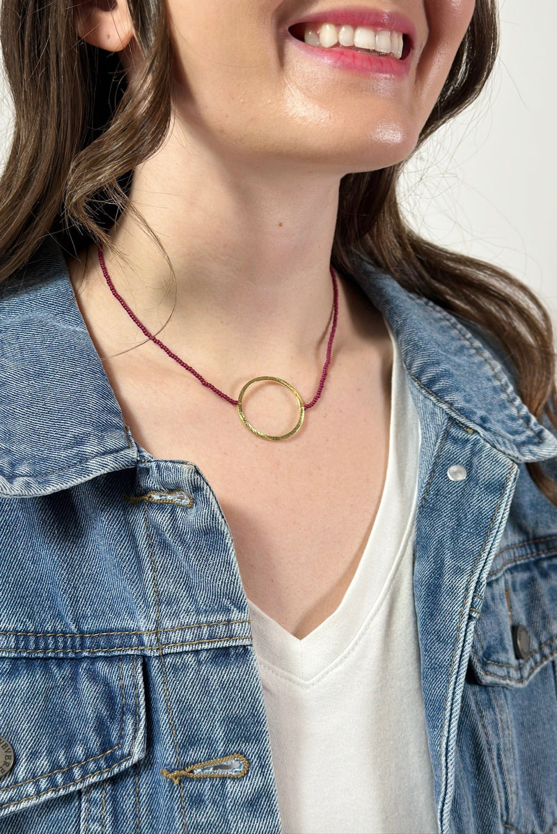 All Around Beaded Necklace Mulberry
