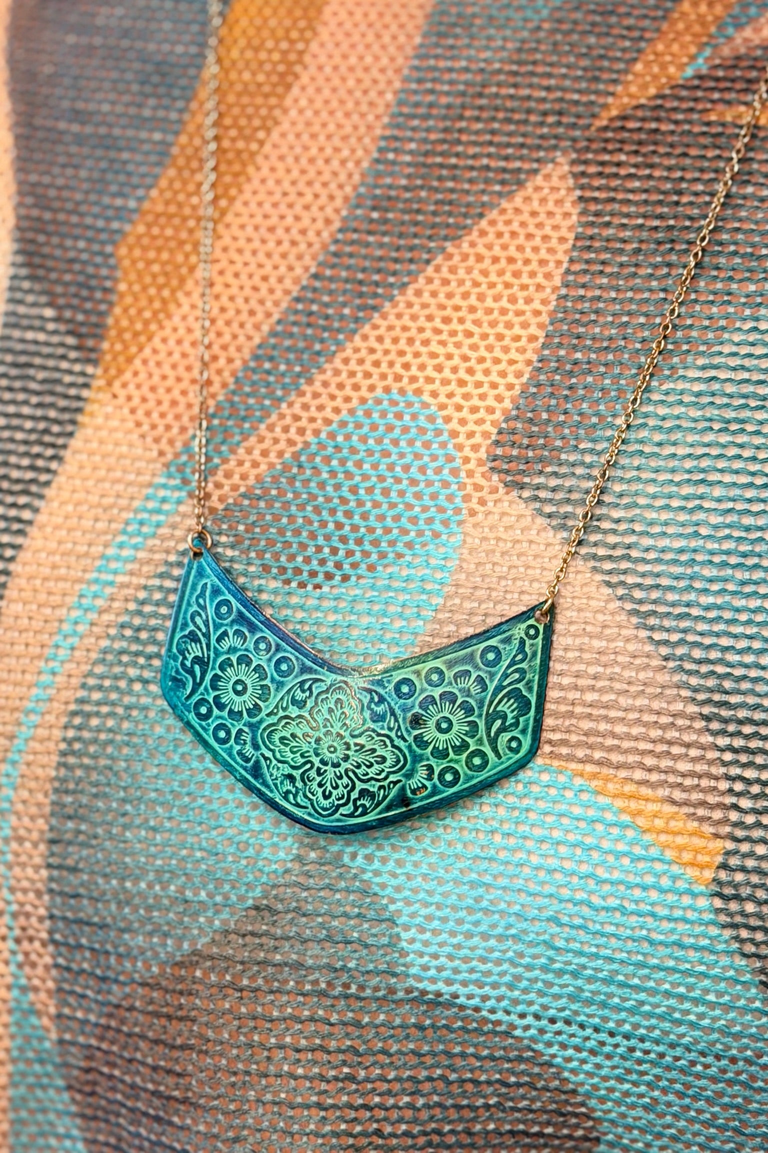 Painted Copper Necklace