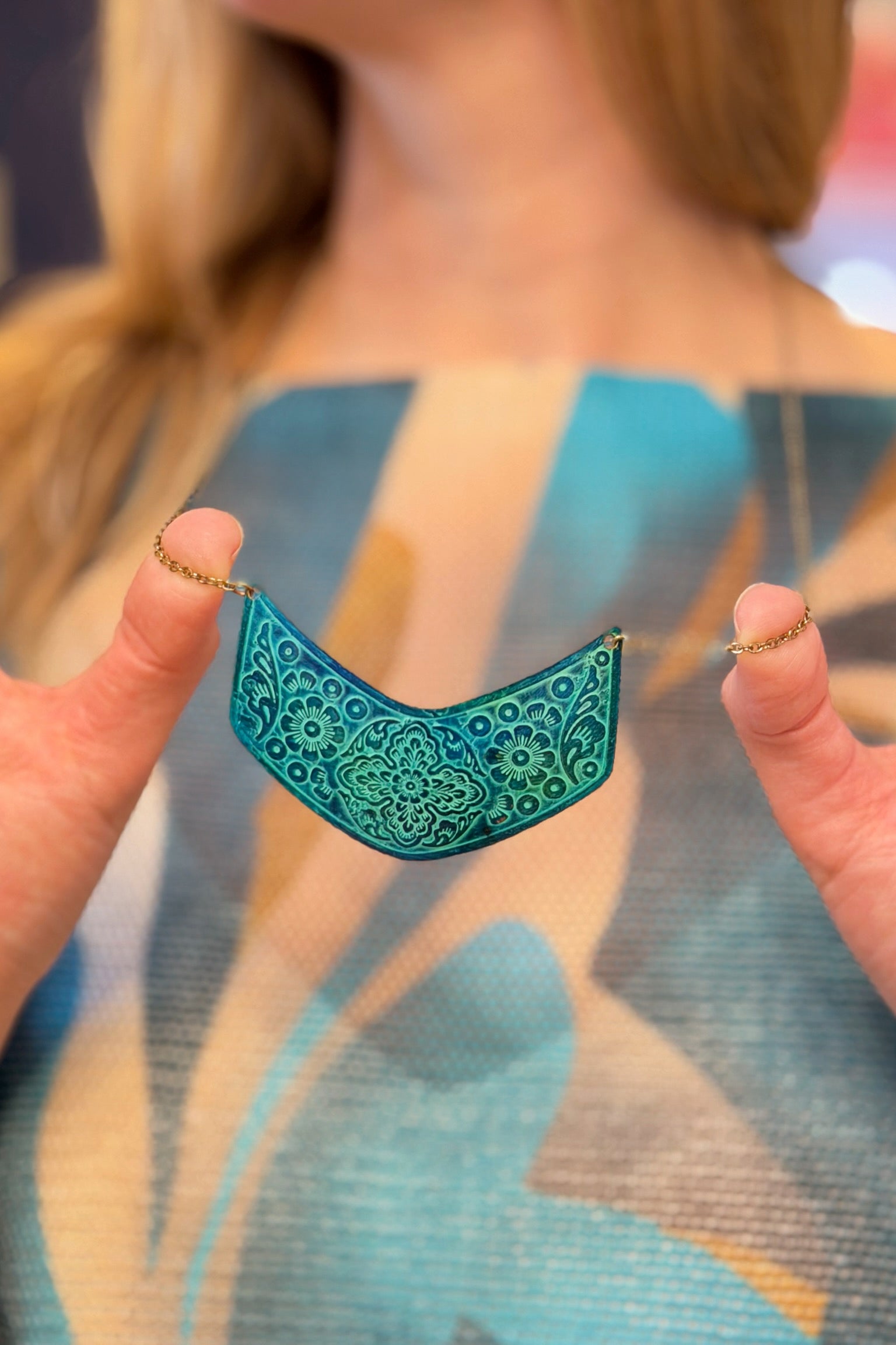 Painted Copper Necklace