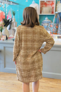 Open Front Midi Blazer - Mocha