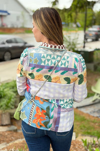 Bold Print Large Collar Shirt - Multi