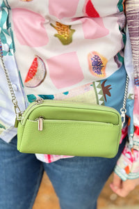 Three Zip Crossbody / Clutch - Avocado