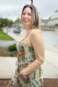 Sheer Long Sleeve Top - Nude