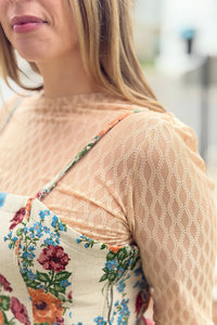 Sheer Long Sleeve Top - Nude