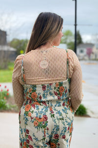 Sheer Long Sleeve Top - Nude