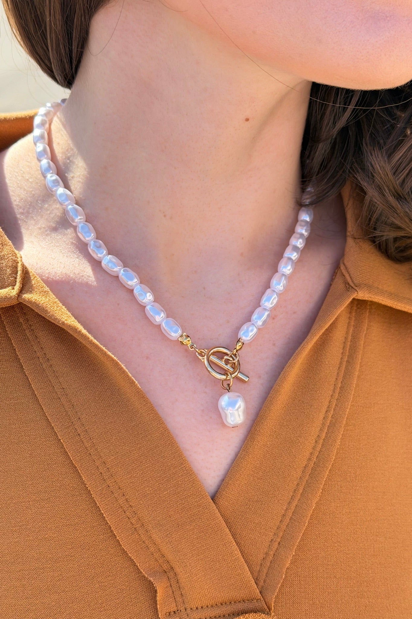 Pearl & Gold Stackable Necklace