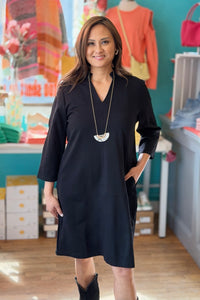 Magic V-Neck Dress - Black