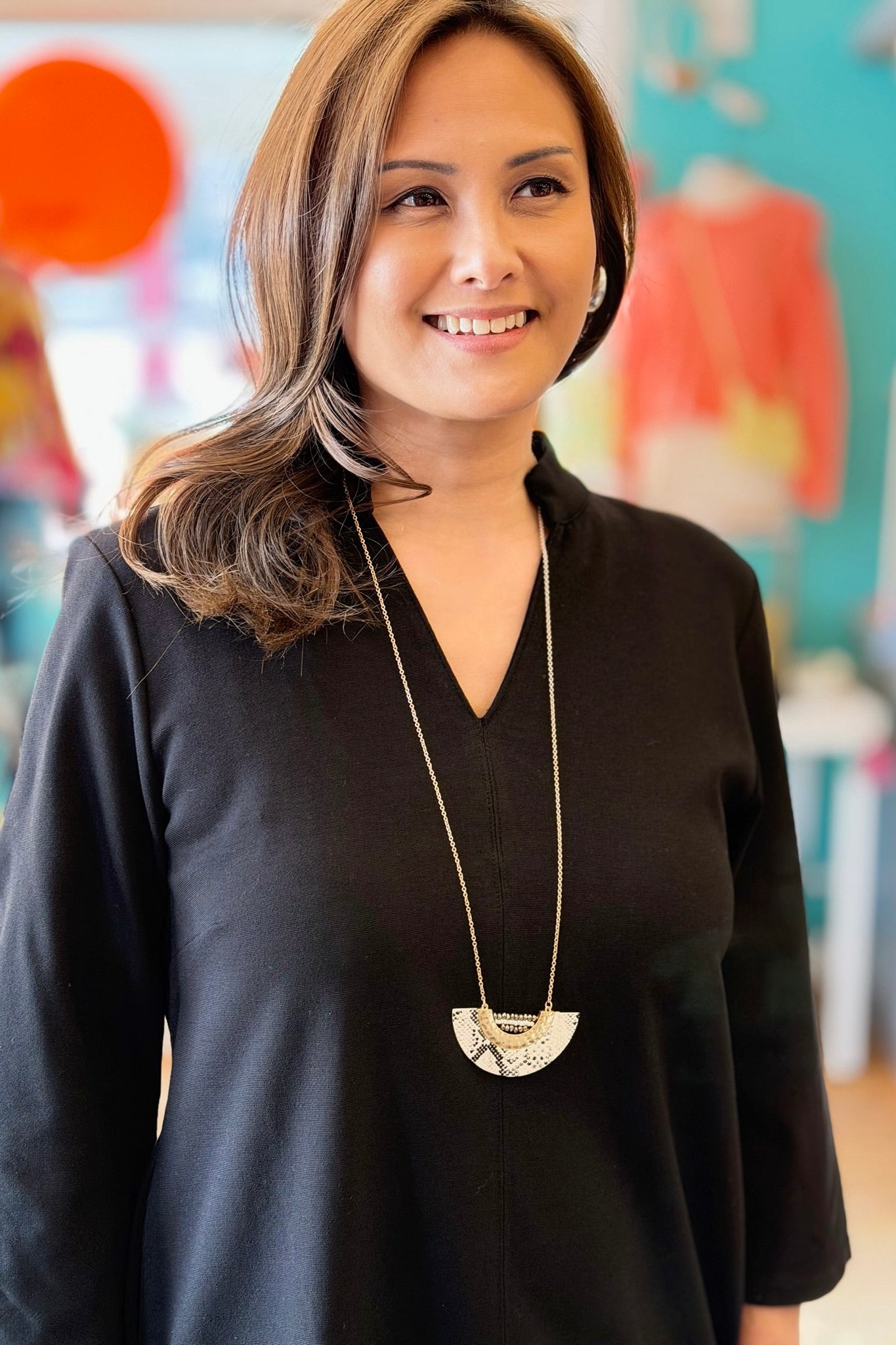 Snakeskin Pendant Necklace Gold