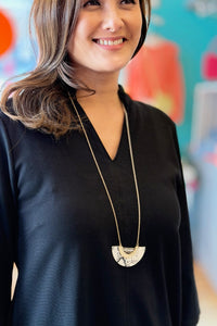 Snakeskin Pendant Necklace Gold