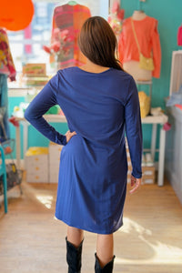 Long Sleeve Everyday Dress - Navy