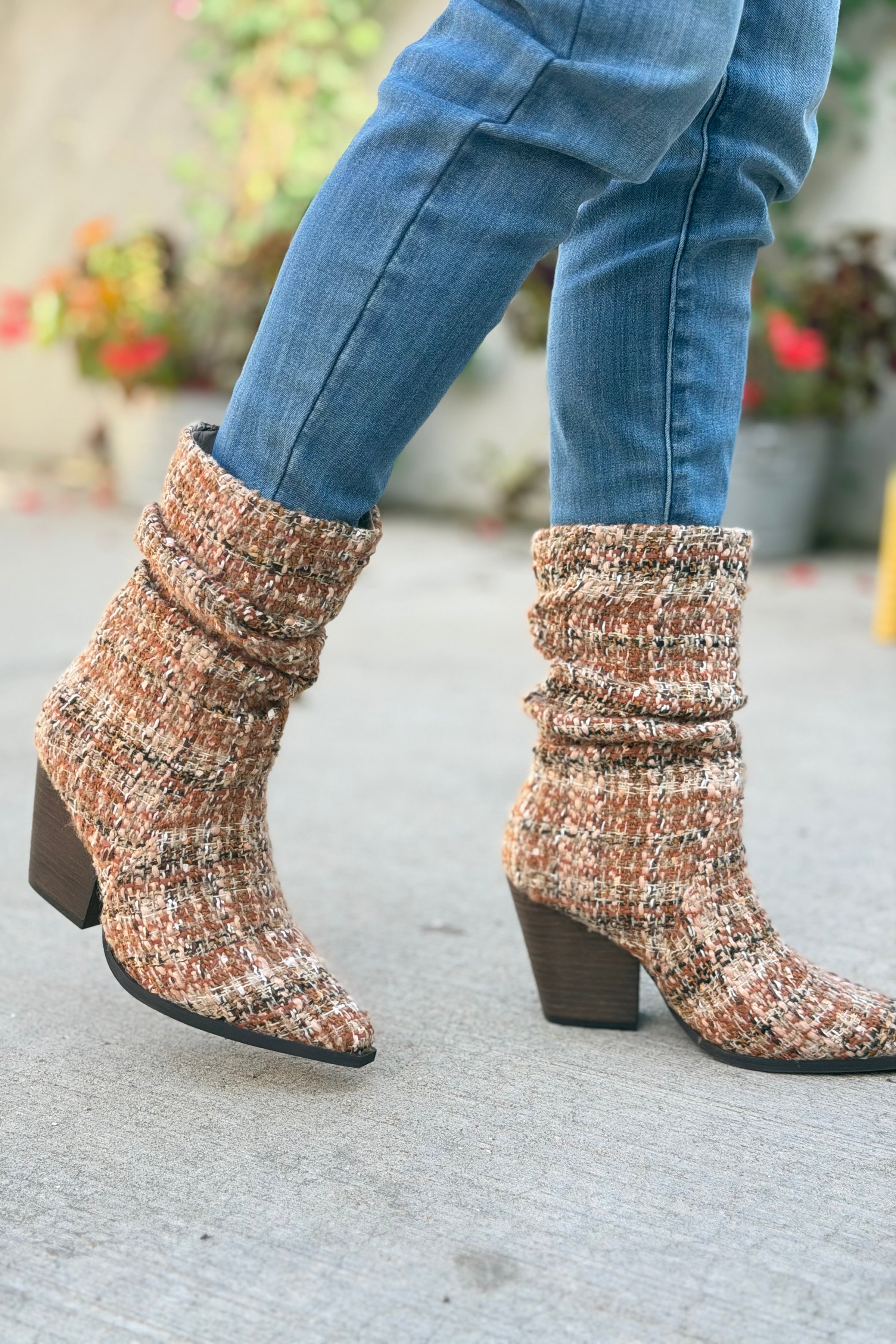 Letty Chai Tweed Slouch Boot