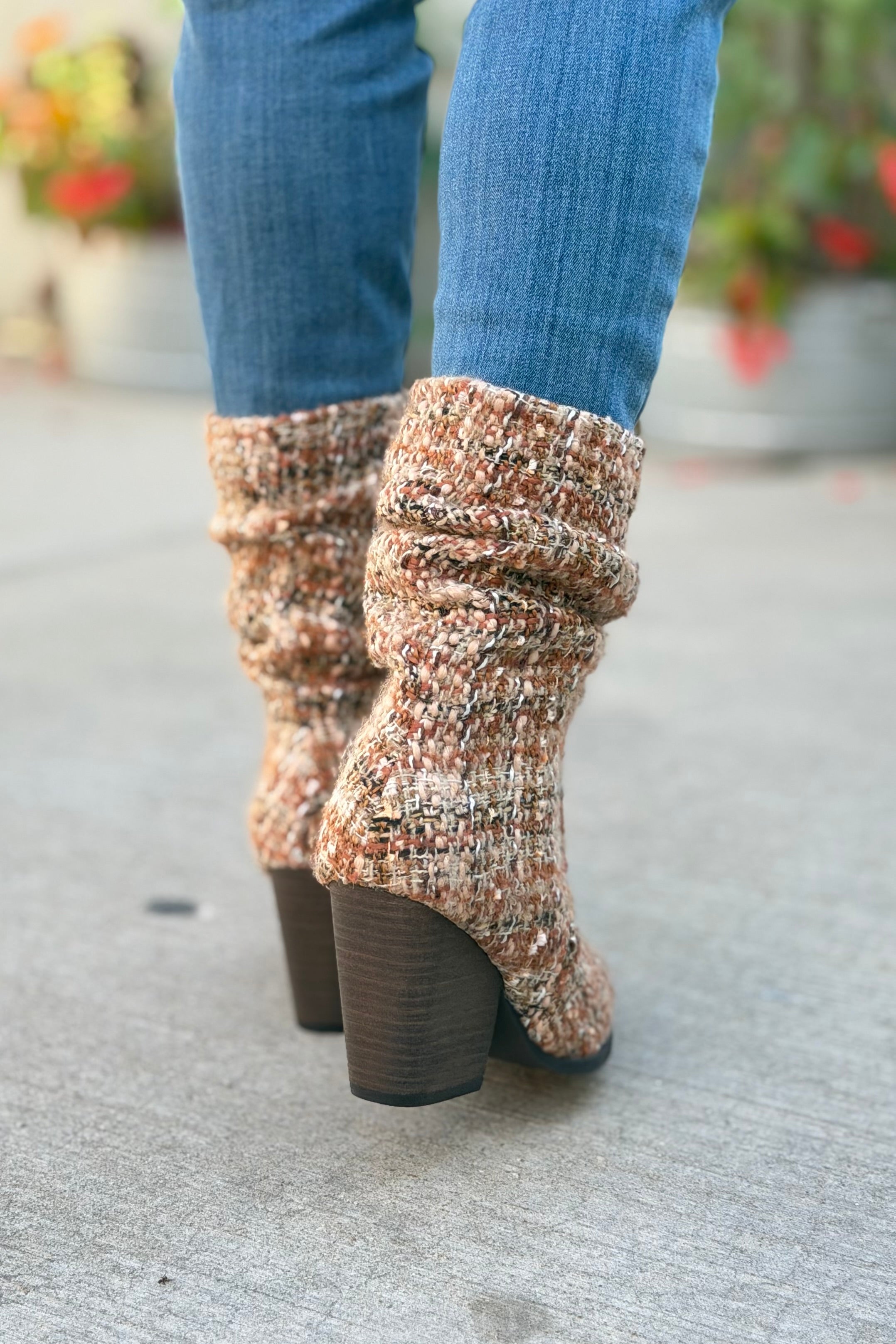 Letty Chai Tweed Slouch Boot