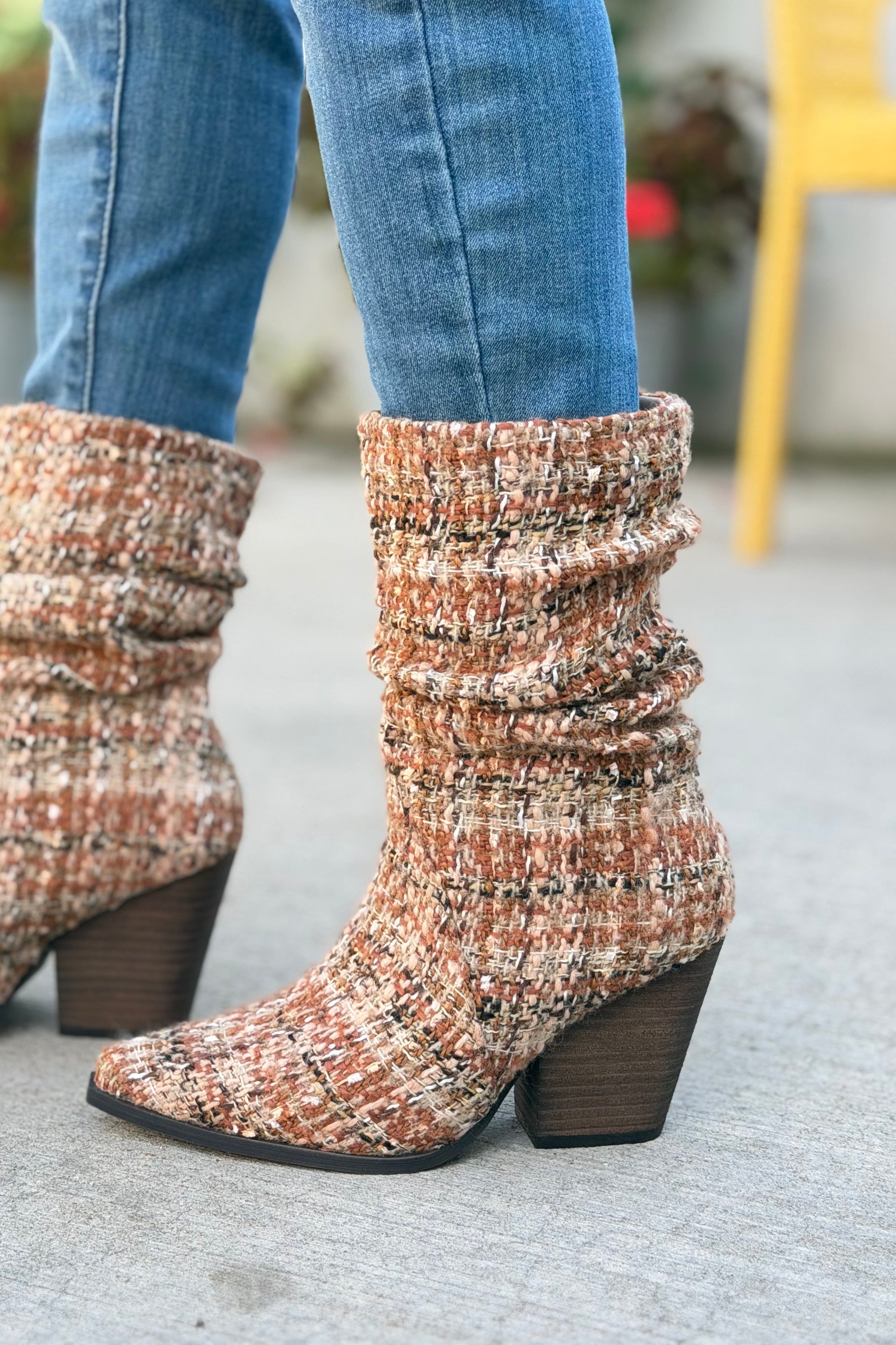 Letty Chai Tweed Slouch Boot