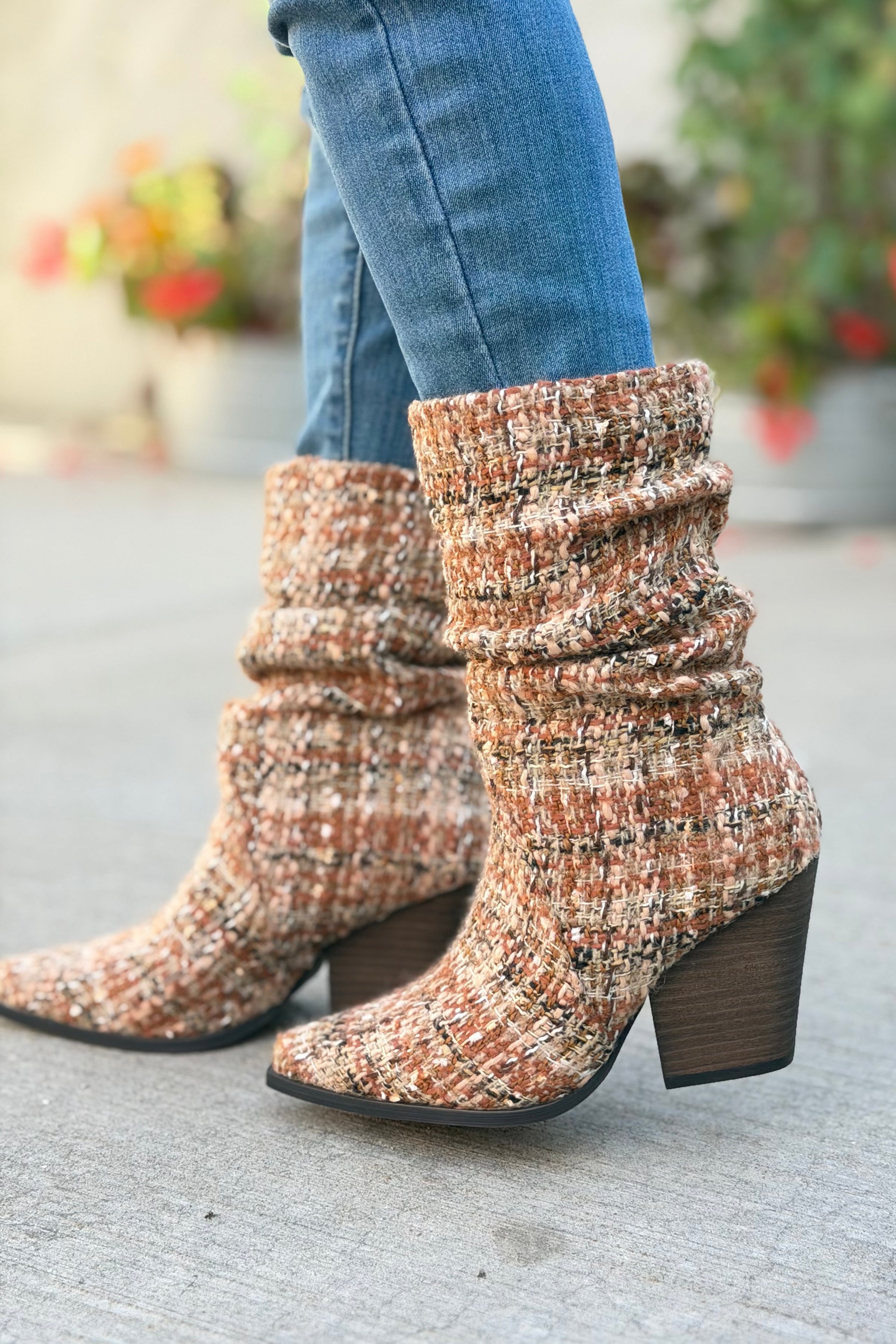 Letty Chai Tweed Slouch Boot