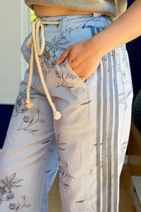 Printed Pull-on Pants - Blue Daisy