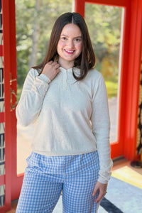 Speckled Hooded Top - Ivory