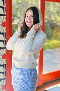 Speckled Hooded Top - Ivory