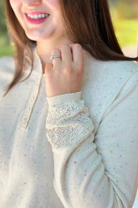 Speckled Hooded Top - Ivory
