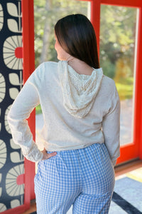Speckled Hooded Top - Ivory
