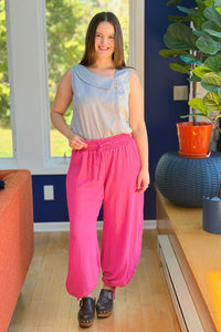Drawstring Lace-Up Bloomers - Pink