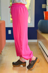 Drawstring Lace-Up Bloomers - Pink
