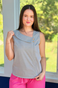 Casual Slant Collar Striped Top