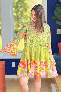 Sunset Tunic Cover Up Dress - Green