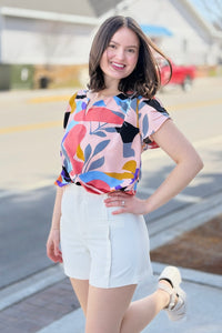 High Waisted Dressy A Line Shorts - Ivory