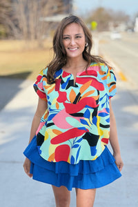 Poplin Ruffled Skirt - Royal Blue