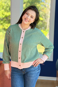 Patchwork Snap Button Cardigan