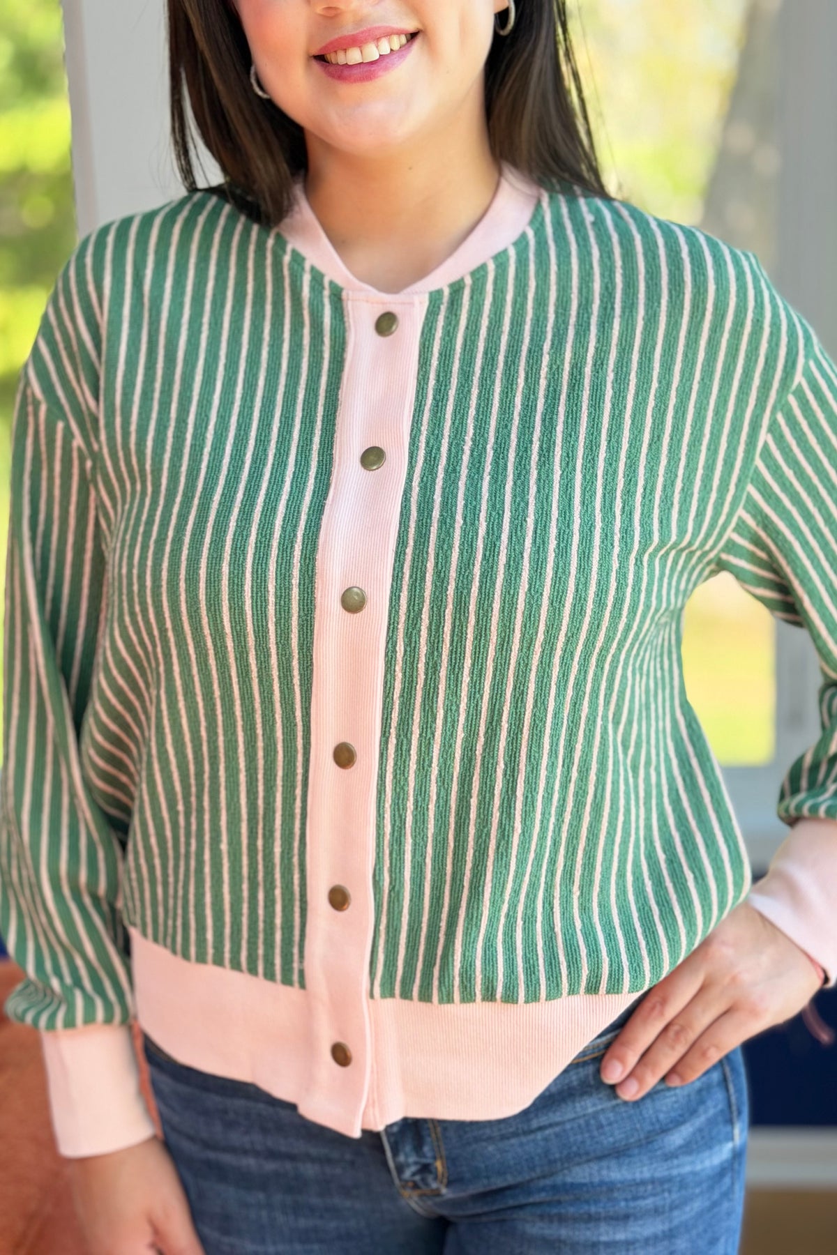 Patchwork Snap Button Cardigan
